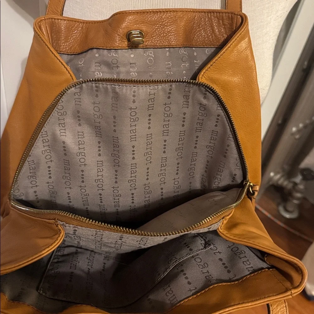 Margot New York “Marcy” Tan Leather Tote Bag